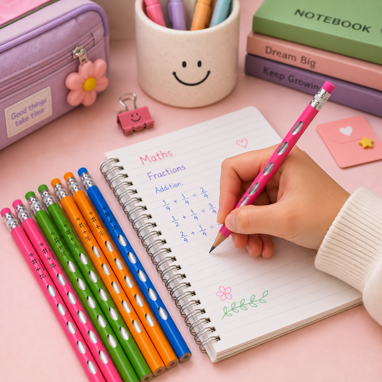 Set of 12 Wooden Pencils with Eraser | Smooth Writing HB Pencils for School & Office
