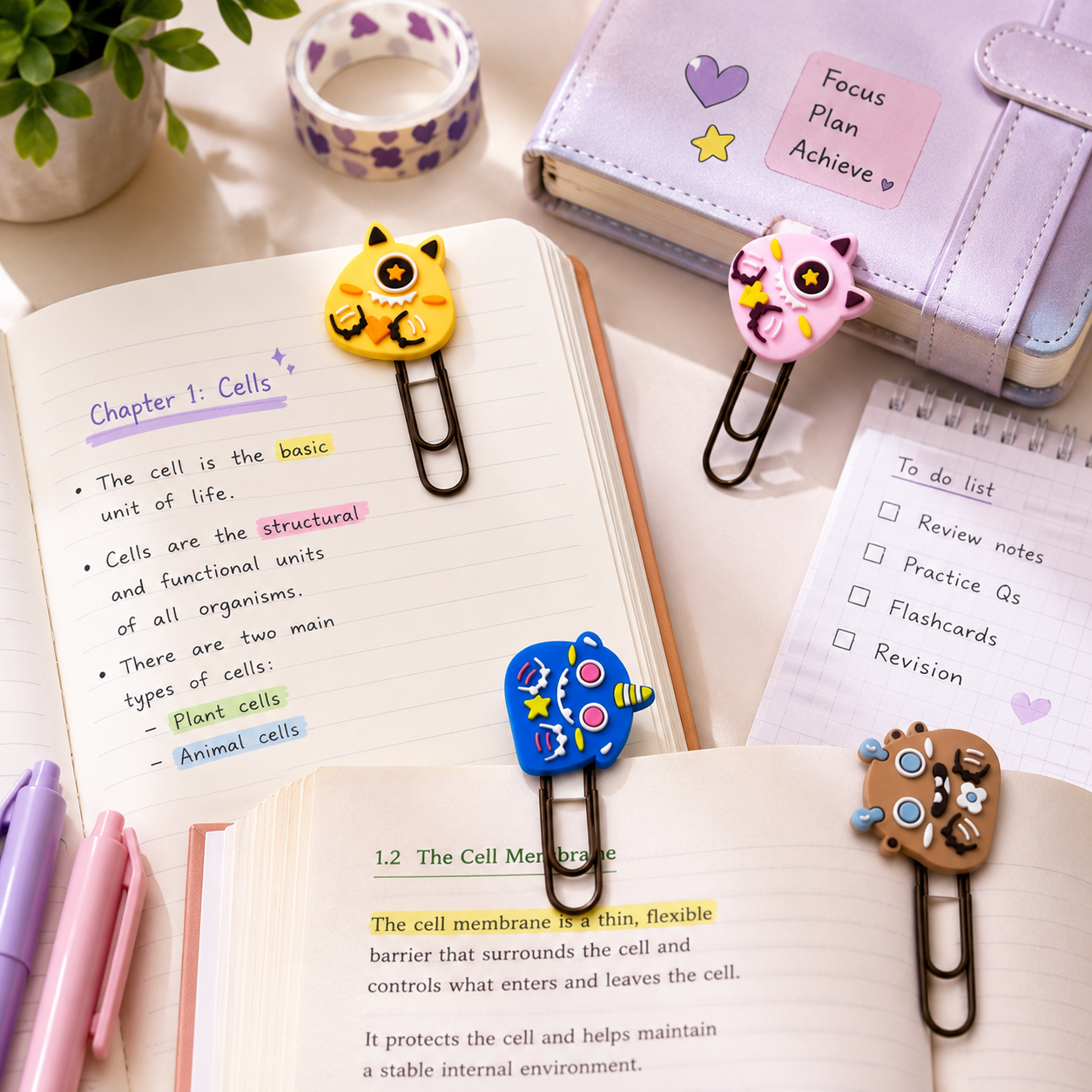 Cute Silicone Paper Clips That Make Organizing Fun (Pack of 4)