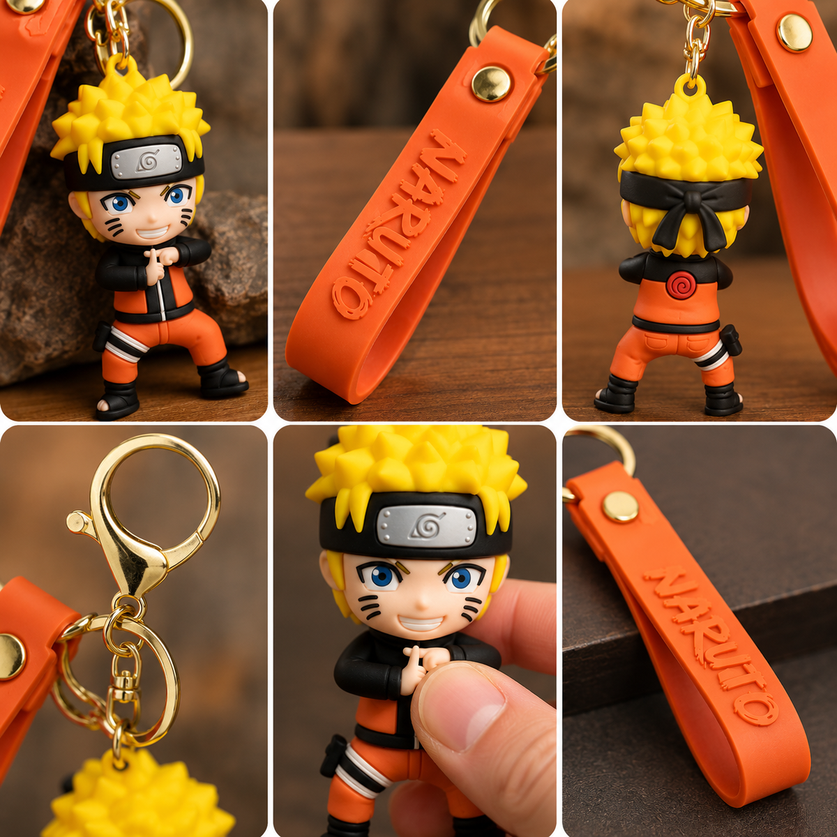 Naruto Inspired Silicone Keychain – Cute Anime Character Keychain with Soft Silicone Strap