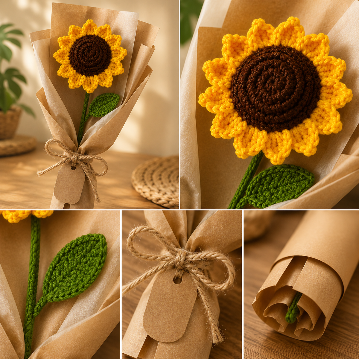 Handmade Crochet Sunflower Bouquet – A Forever Bloom That Never Fades