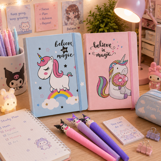Unicorn Notebook – A5 Hardcover Journal for Notes, Study & Planning